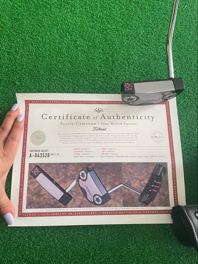 SCOTTY CAMERON FASTBACK セミオーダー品　証明書付き