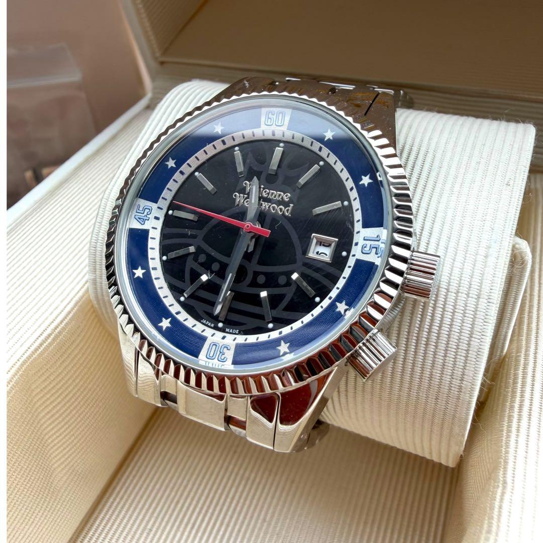 極美品　ヴィヴィアン　腕時計 オーブ ブルー メンズ Y2K クオーツ