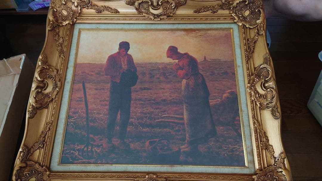 ミレー　晩鐘　額入り