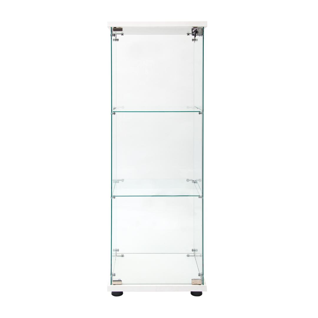 【新品】ガラスコレクションケース｜3段スリム白｜フィギュア棚｜ショーケース