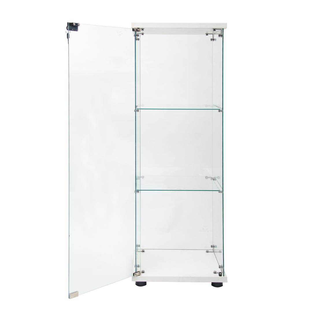 【新品】ガラスコレクションケース｜3段スリム白｜フィギュア棚｜ショーケース