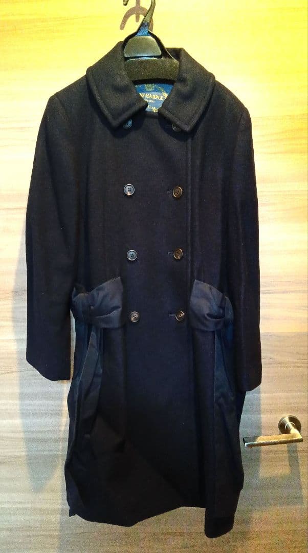 ジェーンマープル　side ribbon dress coat ブラック