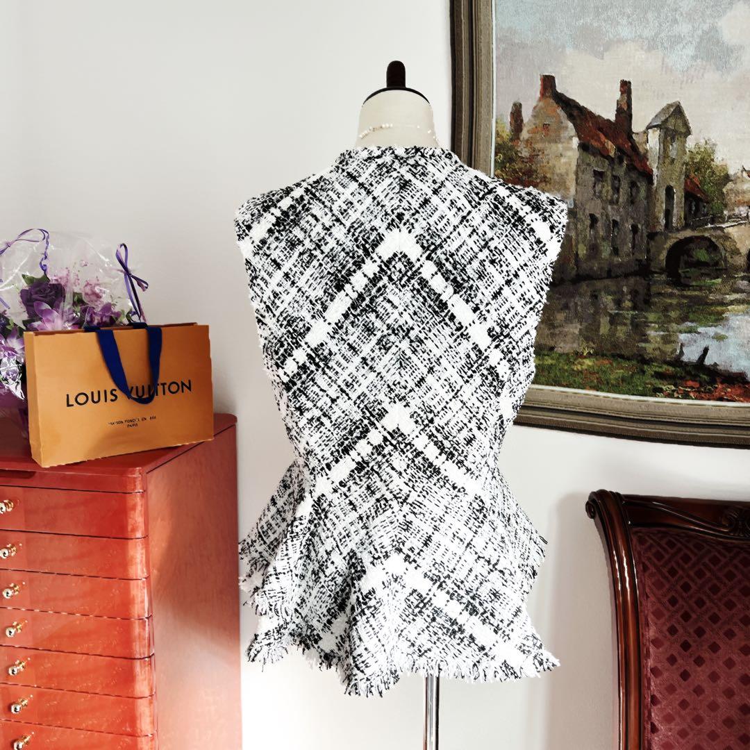 極美品　LOUISVUITTON ヴィトン　ツイード　ベスト　リボン　ジャケット