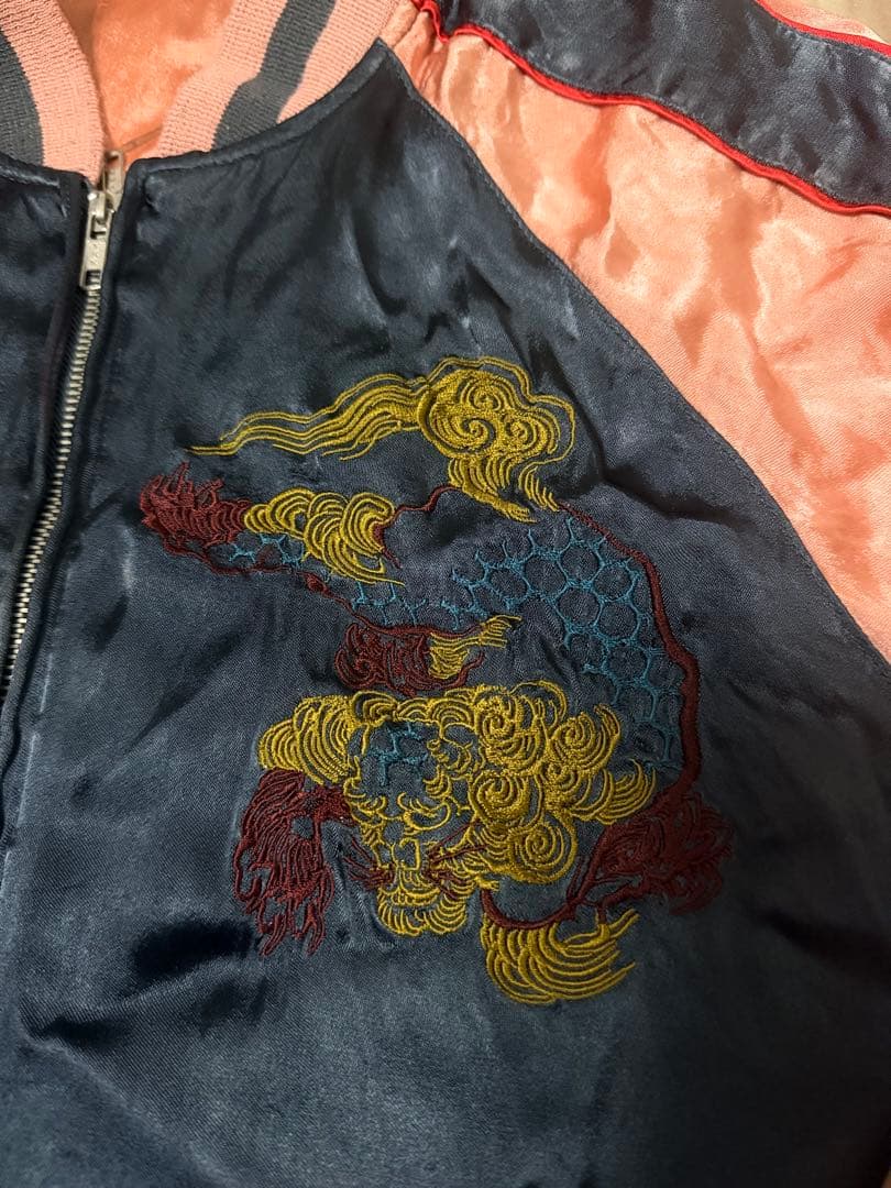 ２面用 japan script ライオン 虎日本限定スカジャン vintage