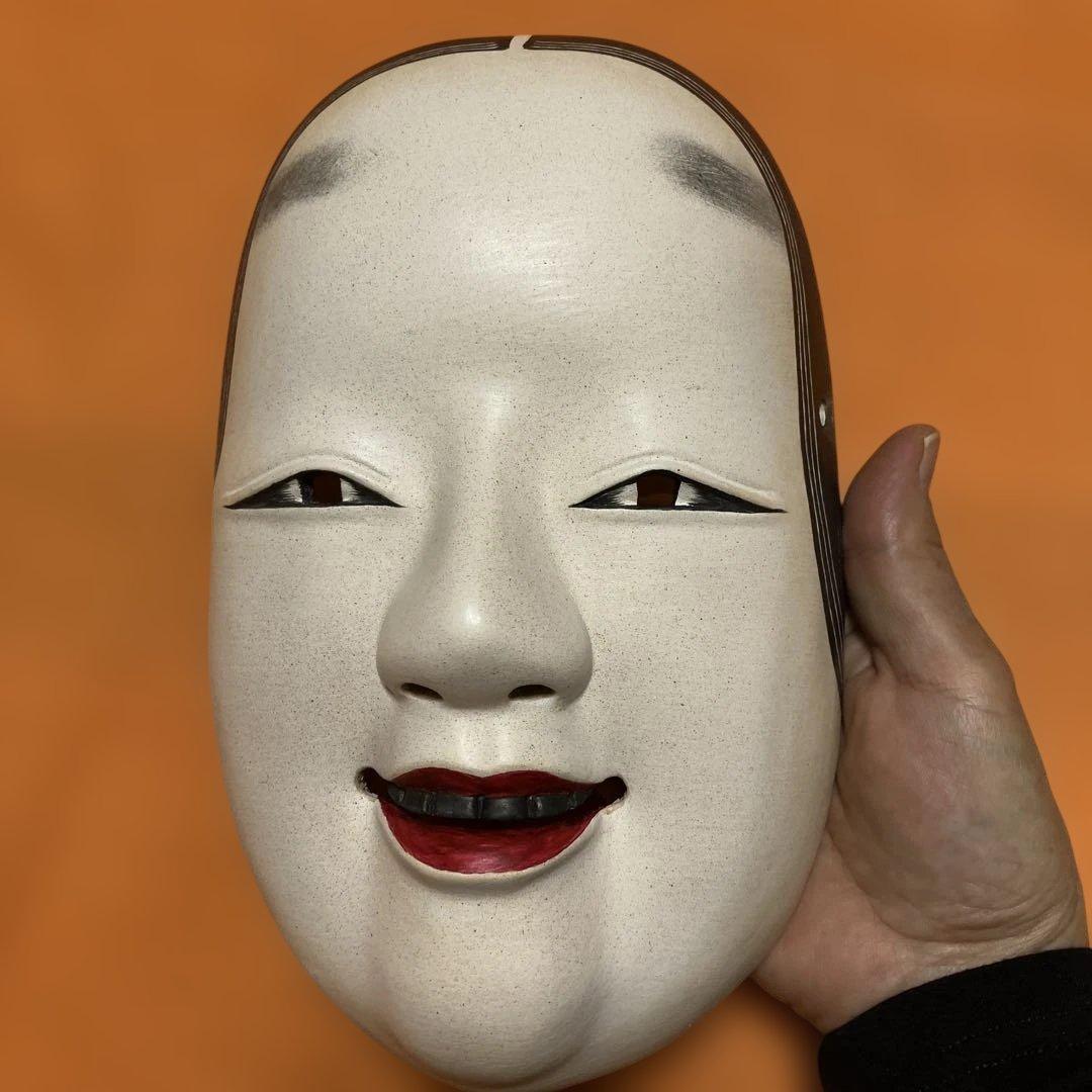 能面　小面　こおもて　木彫り　手彫り　桐箱