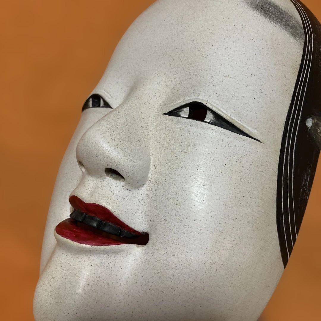 能面　小面　こおもて　木彫り　手彫り　桐箱