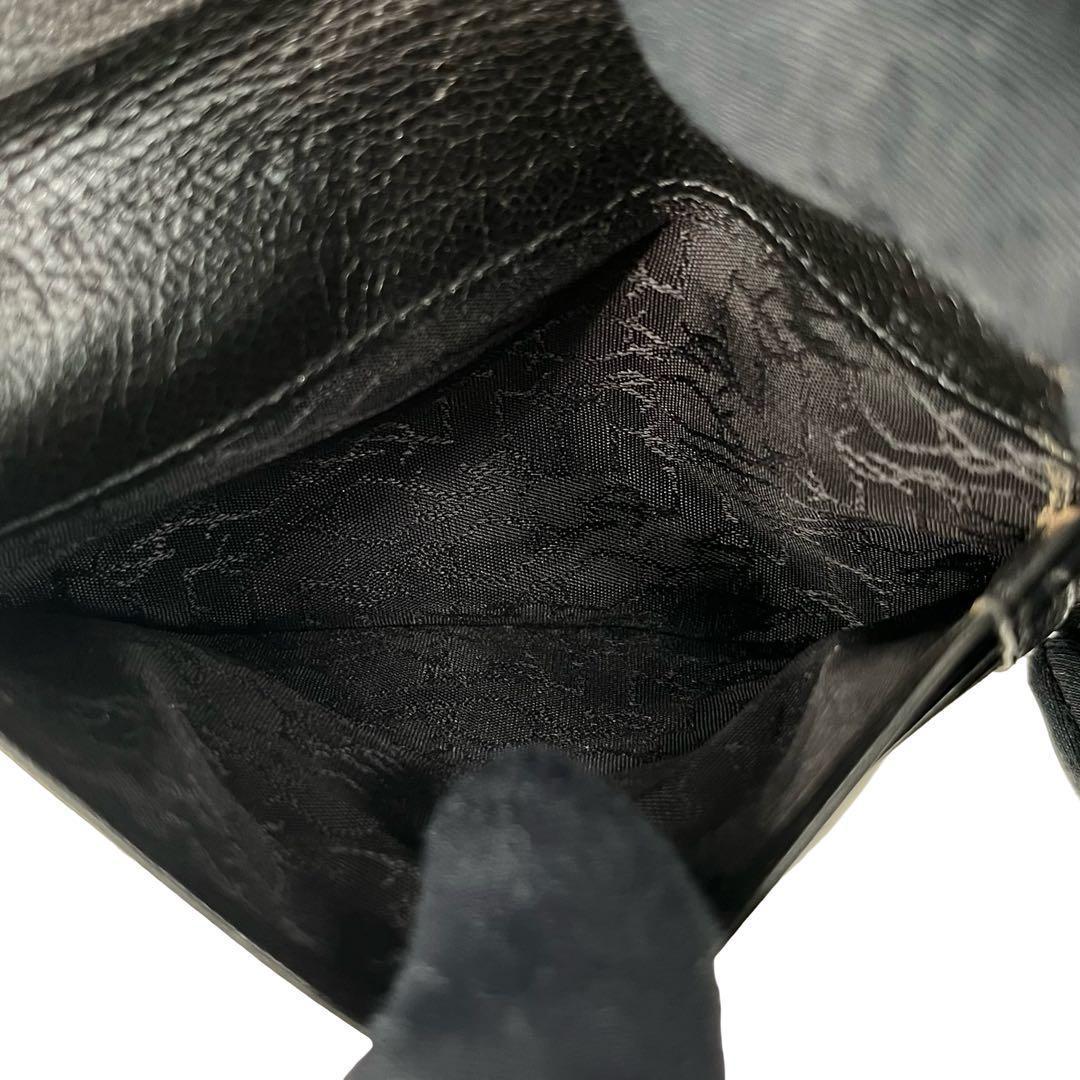 レア✨サンローラン 二つ折り財布 がま口 ヴィンテージ レザー ブラック