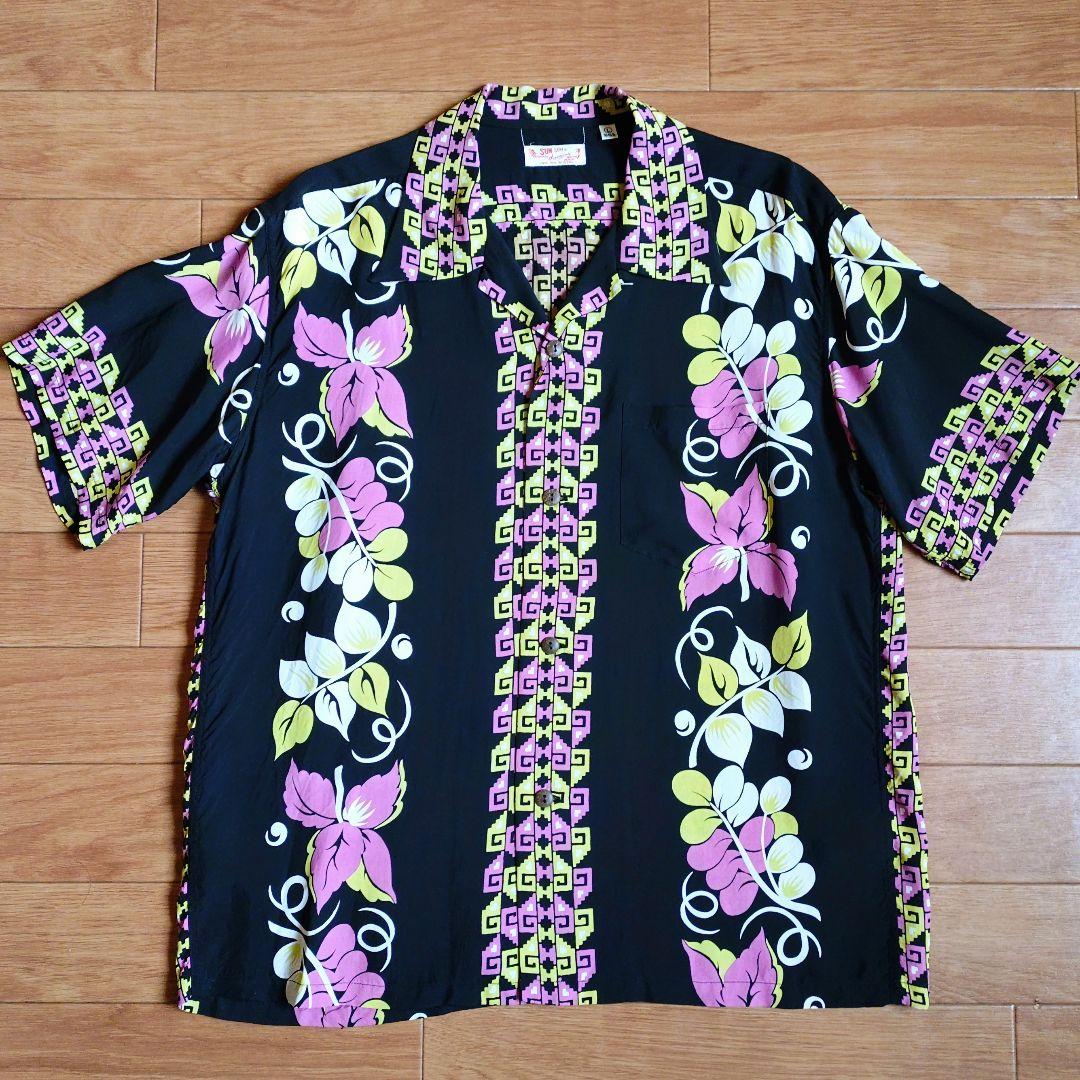 ✨️新品✨️SUN SURF ハワイアンシャツ✅️ブラック L‼️