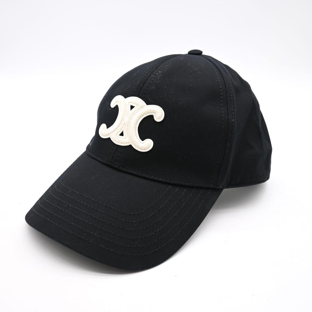 専用セリーヌ CELINE 帽子 トリオンフ ブラック ベースボールキャップ S
