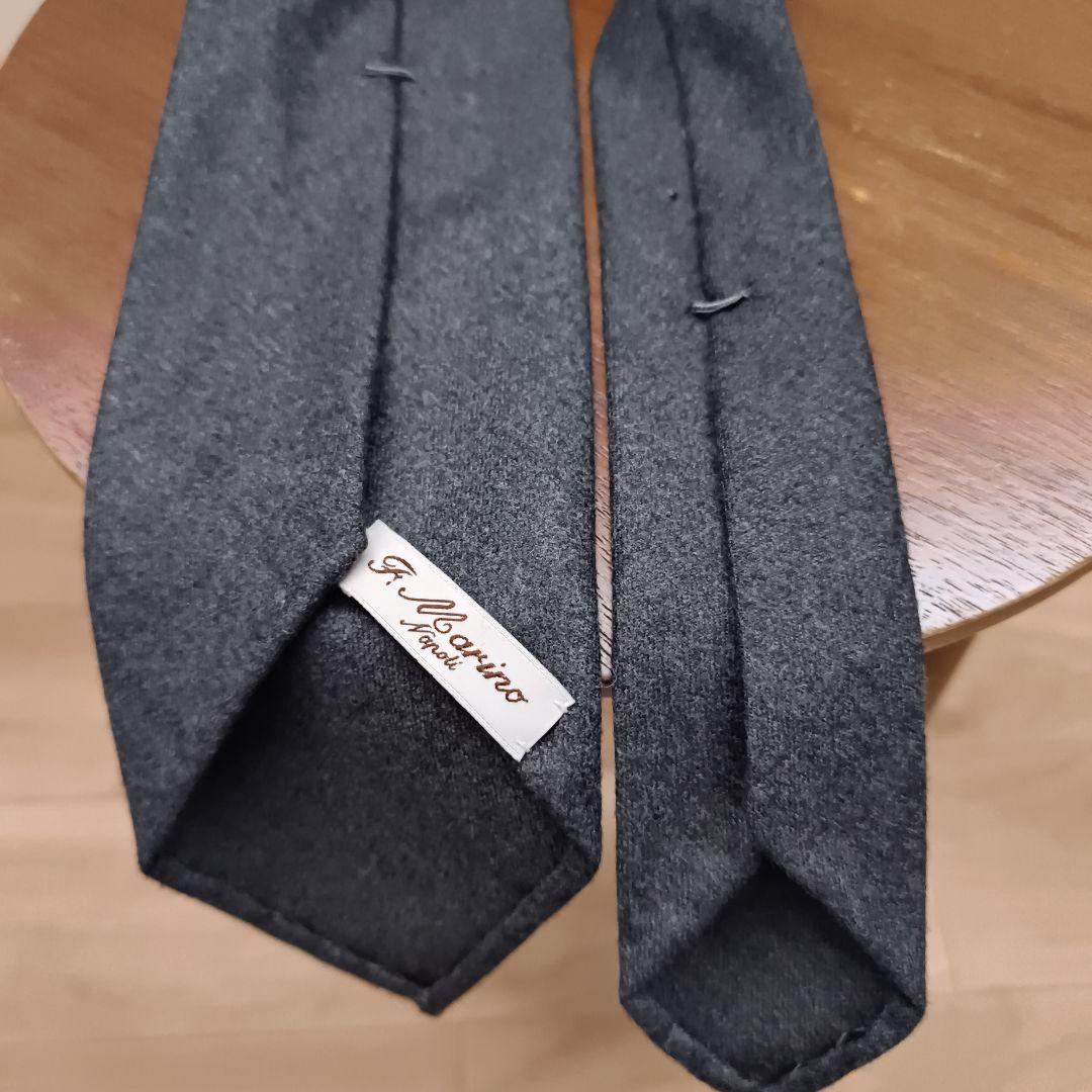 Francesco Marino ／25-26AW ウールツイルソリッドネクタイ