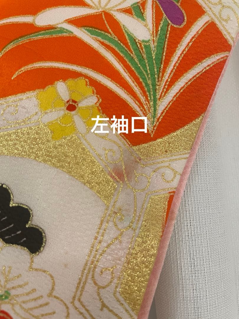 七五三　着物長襦袢セット　３歳　女の子　アンティーク　レトロ　大正ロマン　金彩