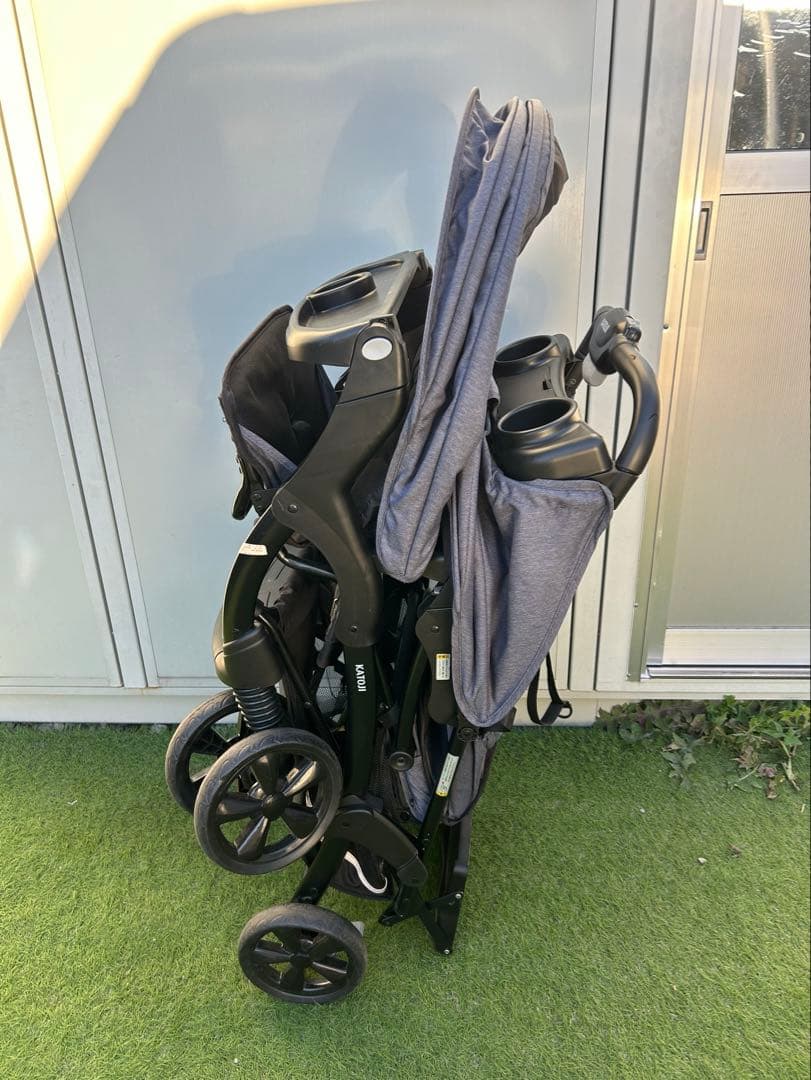 KATOJI二人乗りベビーカー グレー