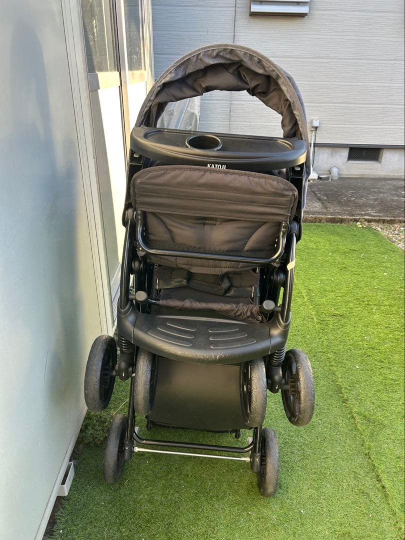 KATOJI二人乗りベビーカー グレー