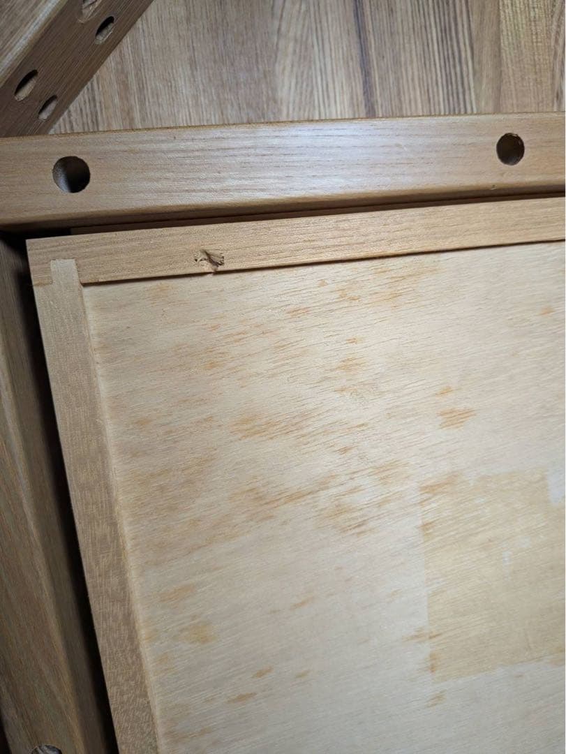 ■送料込■無印良品 木製ローテーブル 引出し センター机デスク タモ材天然木