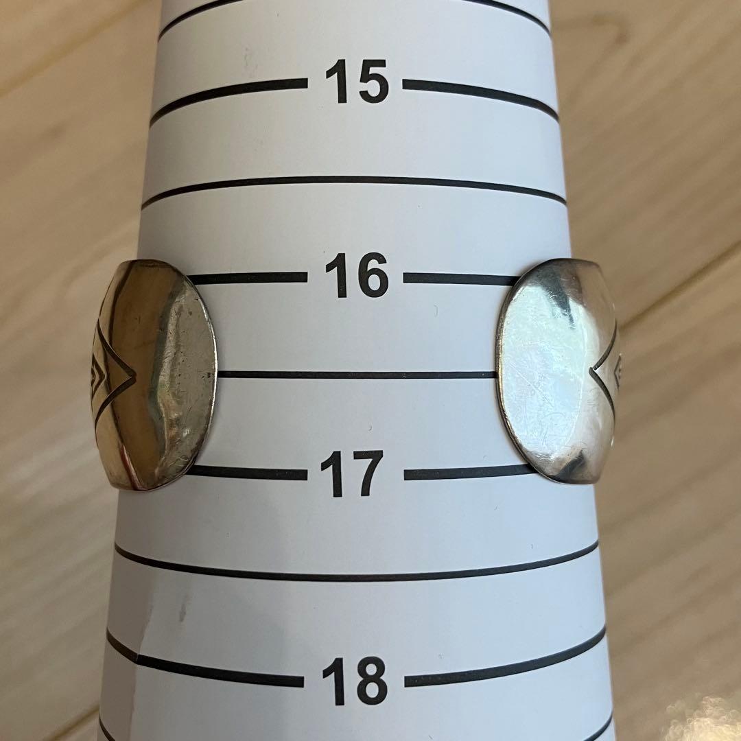 ナバホ族 スターリングシルバー スタンプワーク　ワイドバングル ヴィンテージ