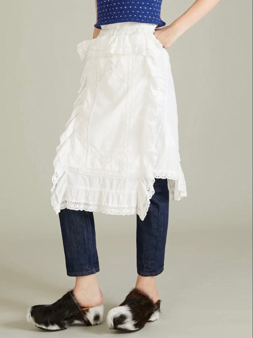 スカート crinkle crinkle crinkle apron skirt