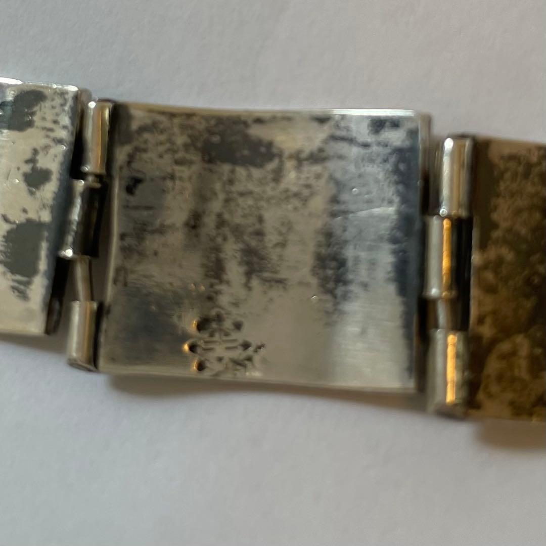 希少！ホピ族のオーバーレイシルバーブレスレット ココペリとバタフライ