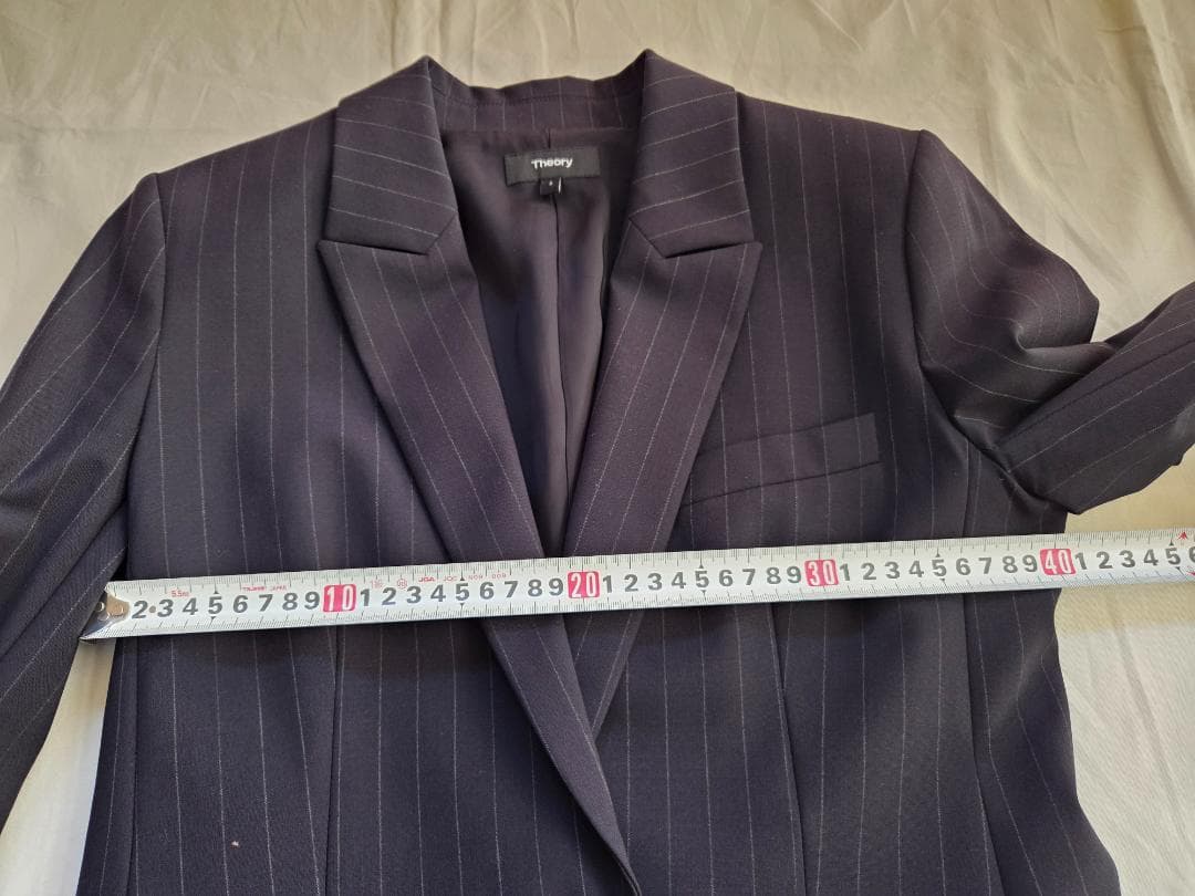 THEORY ネイビー ストライプ パンツスーツ