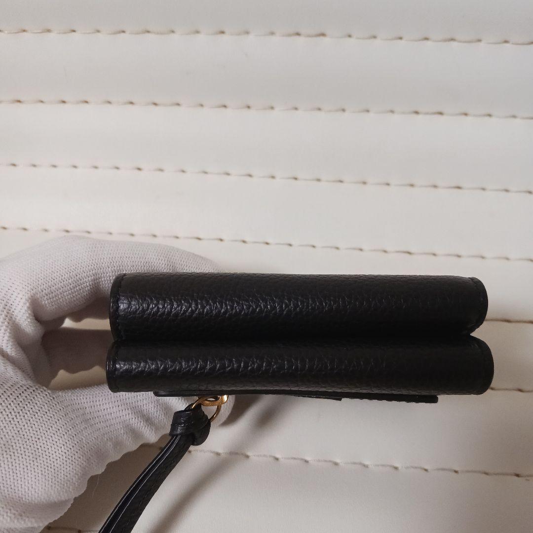 3017【未使用】BALENCIAGAレザーコンパクトウォレット　ブラック