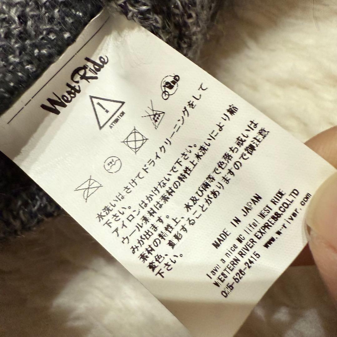 美品 ウエストライド 2024FW ヴィンテージモヘアアーガイルカーディガン L