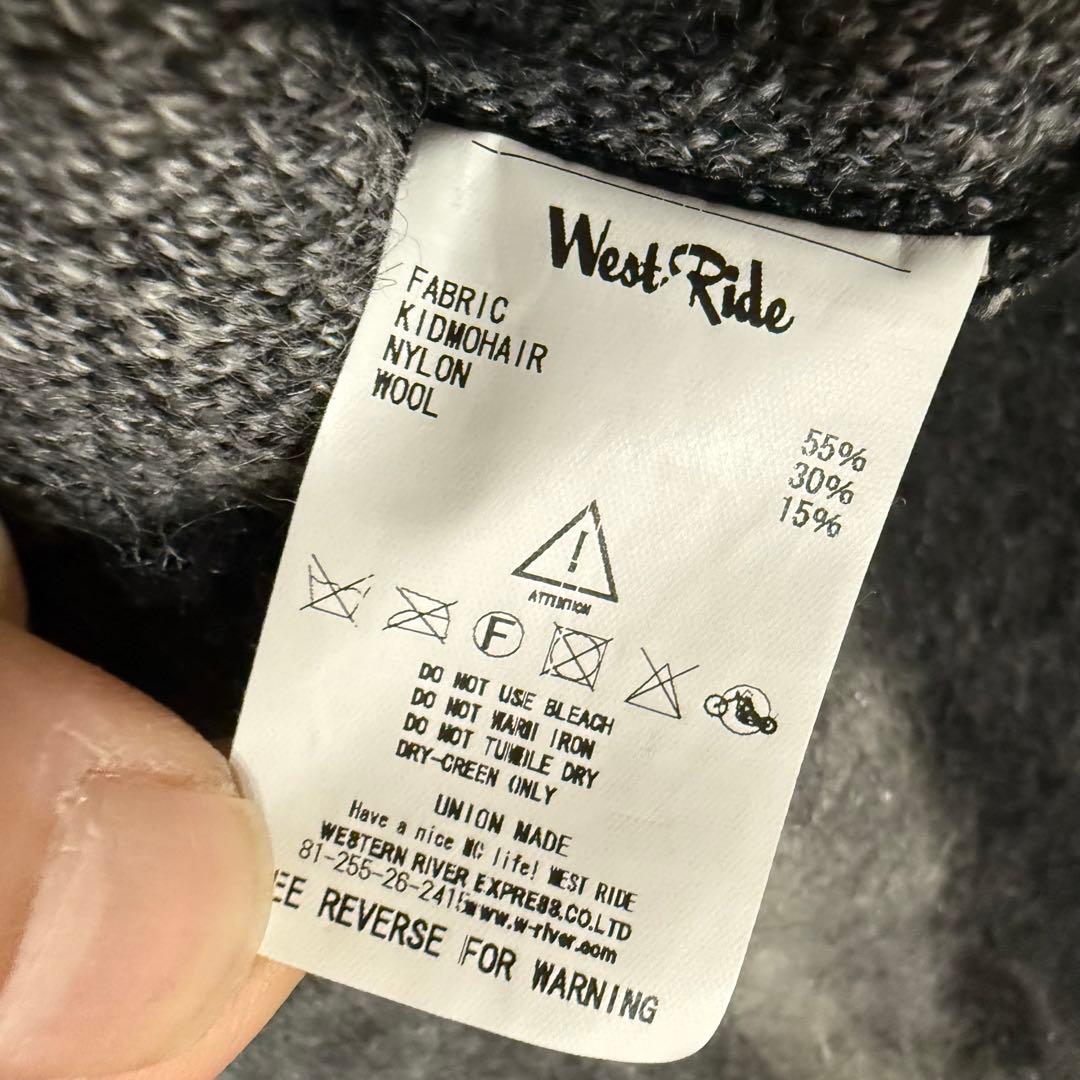 美品 ウエストライド 2024FW ヴィンテージモヘアアーガイルカーディガン L