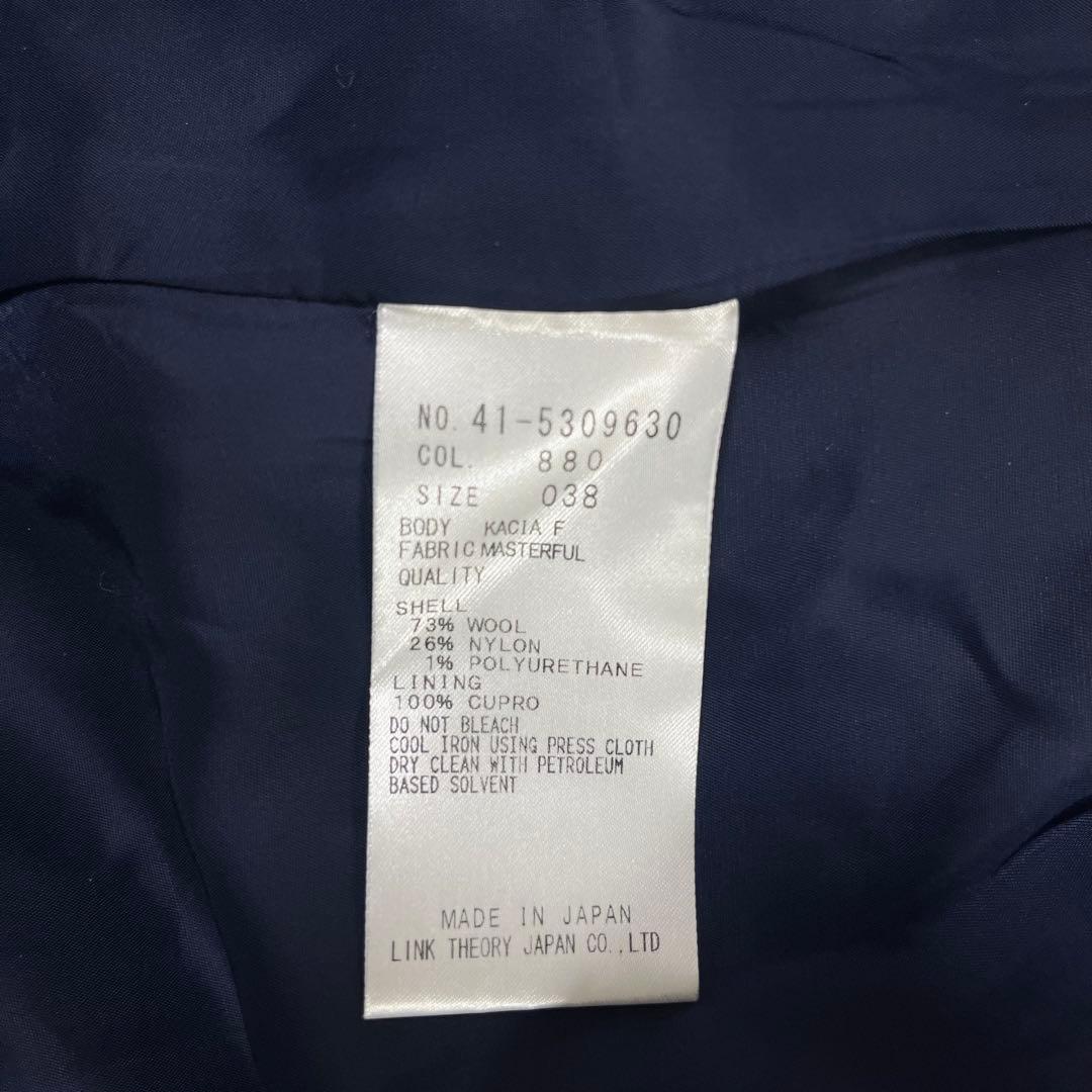 【美品】定価8.6万 セオリーリュクス フーデッドコート ネイビー 38 M