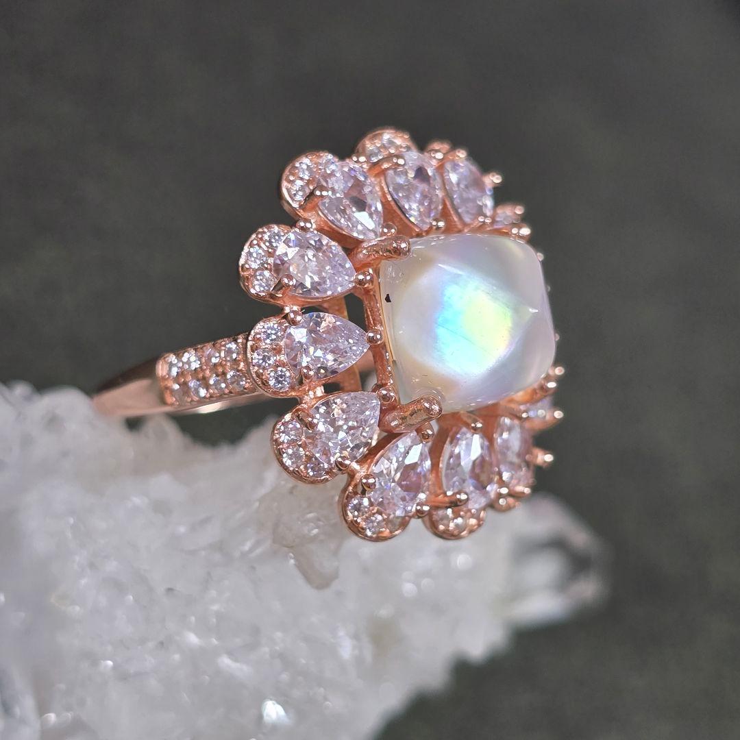 天然水晶xマザーオブパール　リング　天然水晶　マザーオブパール　指輪