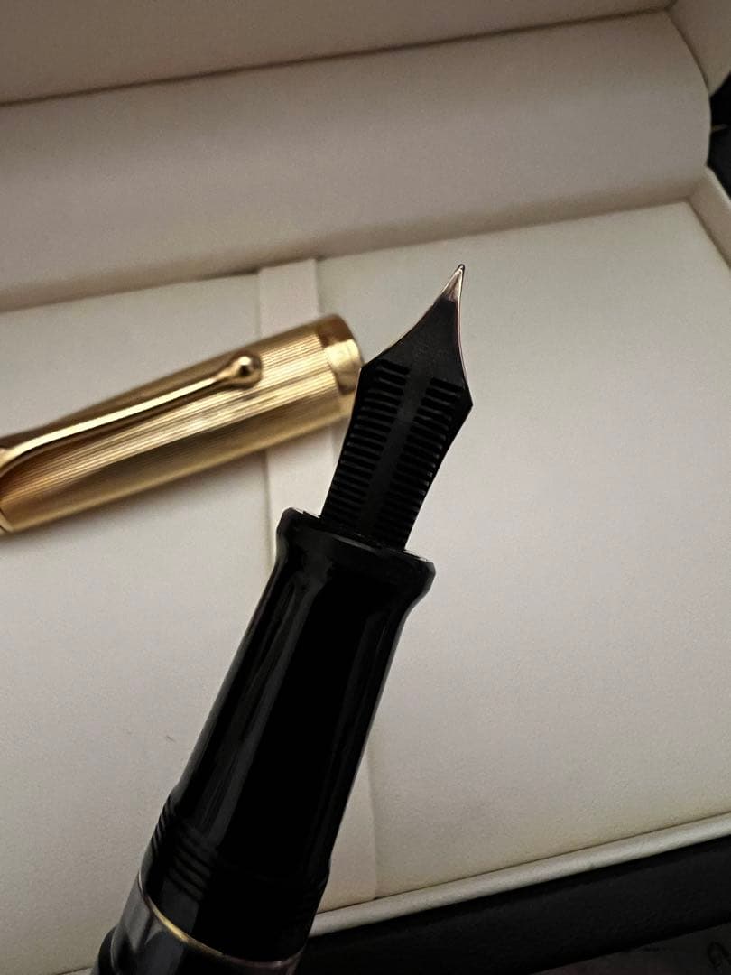 アウロラ 万年筆 88 ゴールドキャップ/ブラック 801 EF