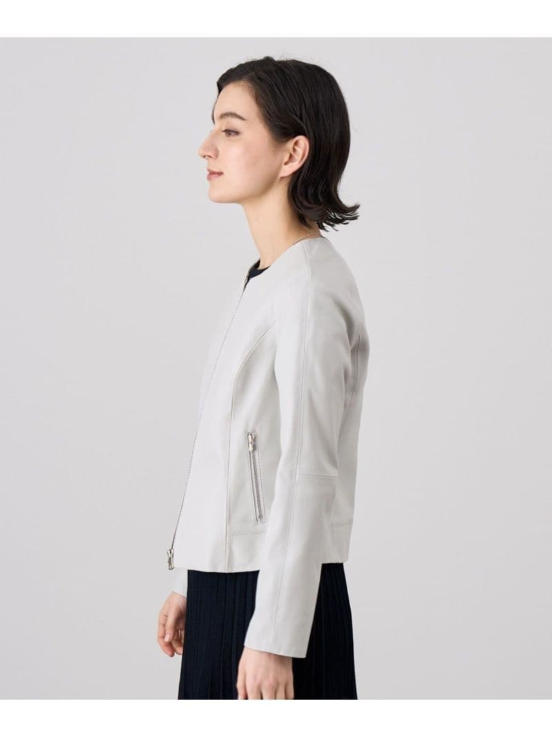 24AW新色／新品タグ付／ANAYI ラムレザー ファスナー ジャケット 36