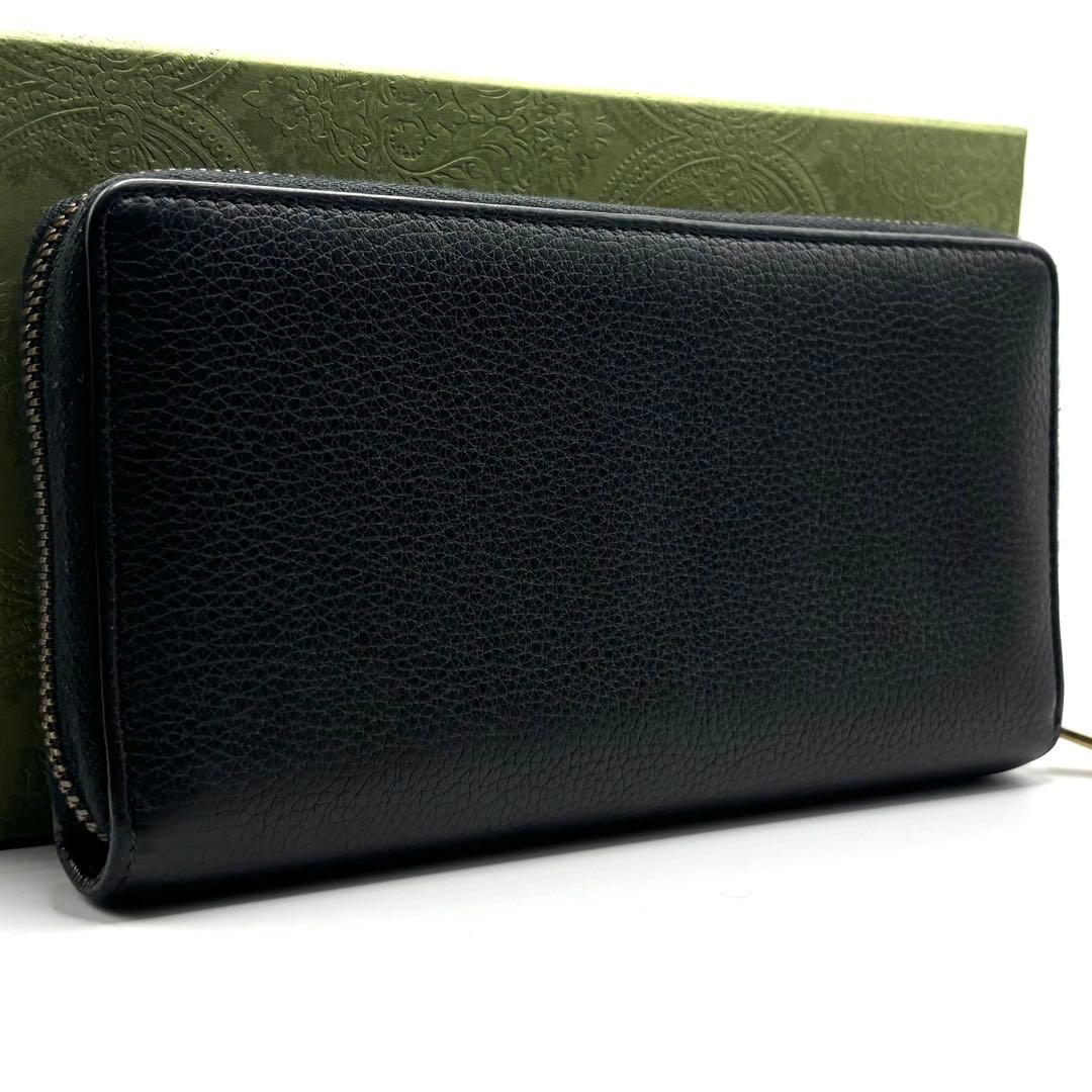 ✨極美品✨GUCCI 長財布　ヴィンテージロゴ　ラウンドファスナー　ブラック
