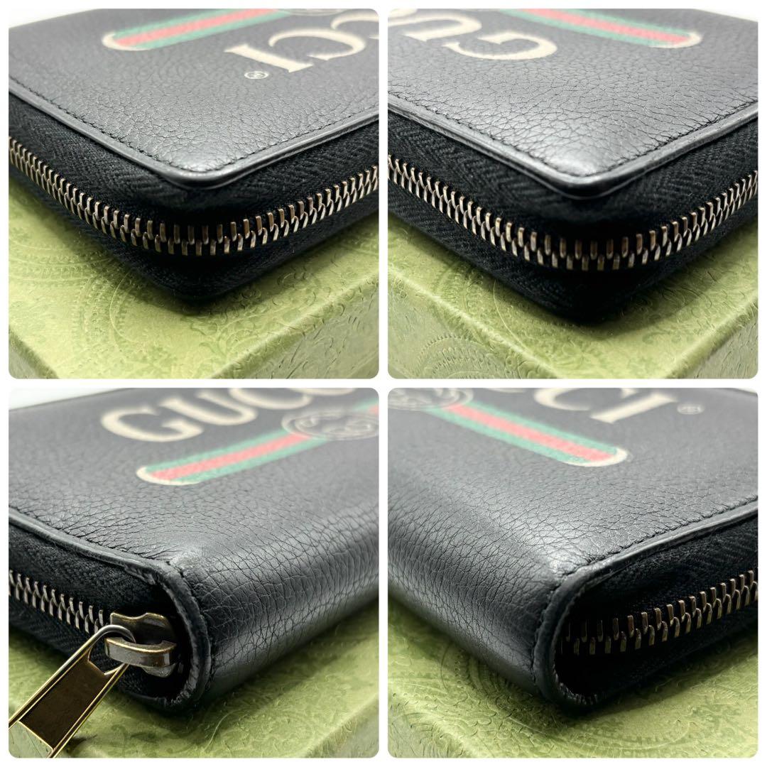 ✨極美品✨GUCCI 長財布　ヴィンテージロゴ　ラウンドファスナー　ブラック