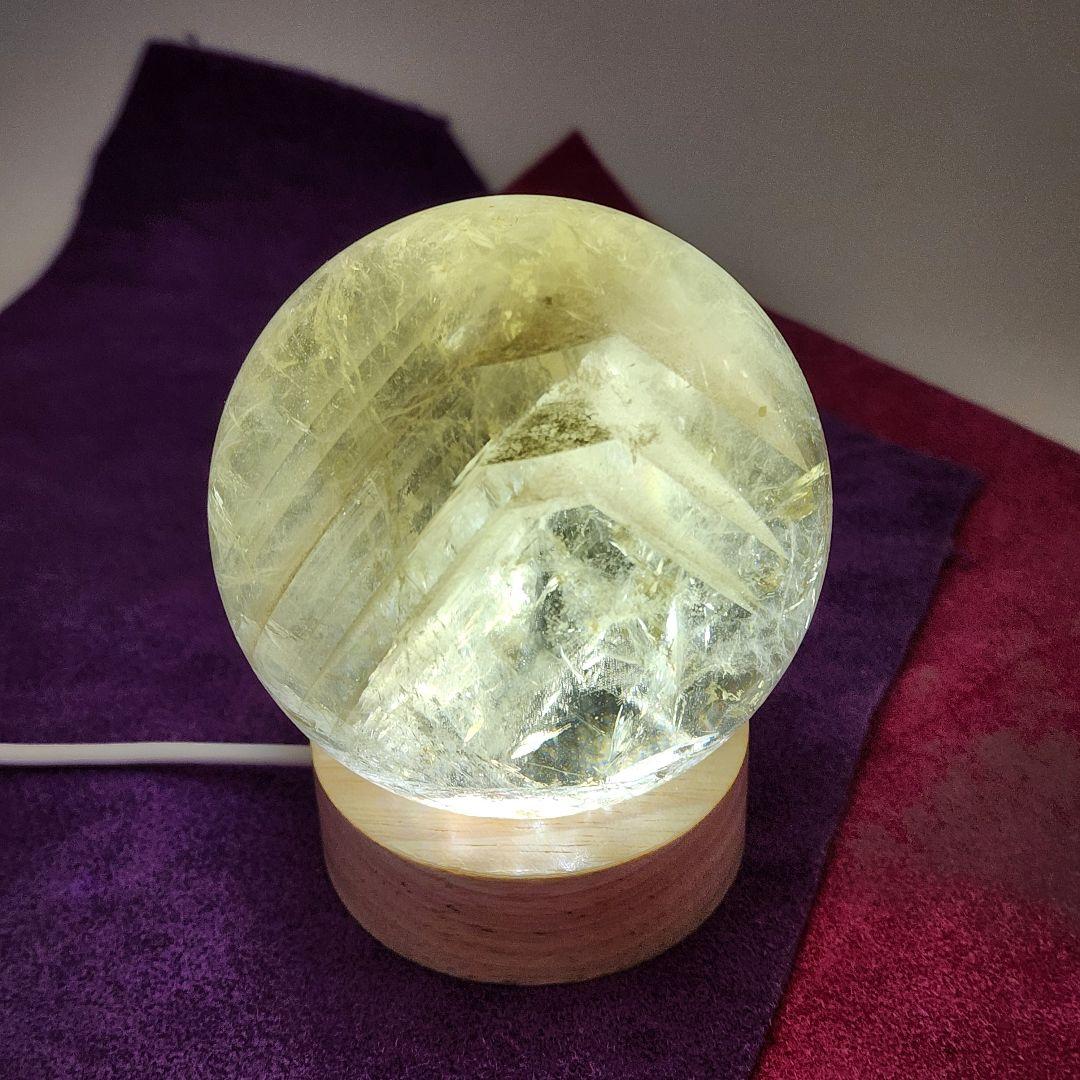 スモーキーシトリンスフィア千層入 虹入り