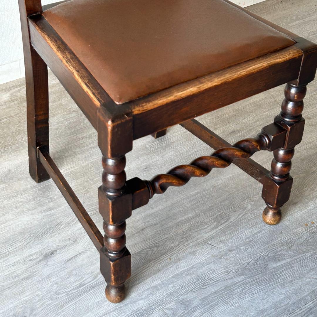 イギリス アンティーク 家具 ハイバック ダイニング チェア 椅子 419A2