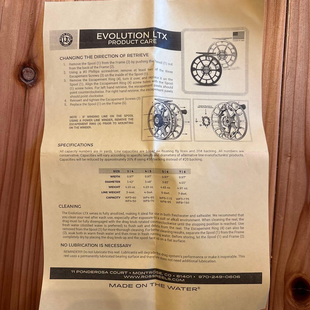 ROSS REELS EVOLUTION LTX 3/4 BLACK ロスリール