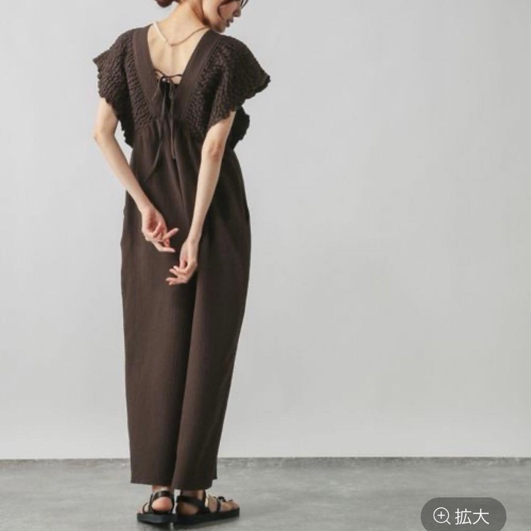 グローバルワーク　シャーリング　オールインワン　ブラウンL