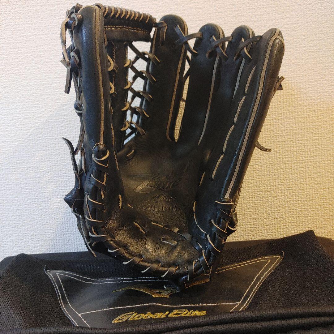 ミズノ グローバルエリート Lシリーズ 右投げ 外野 軟式グローブ　ブラック