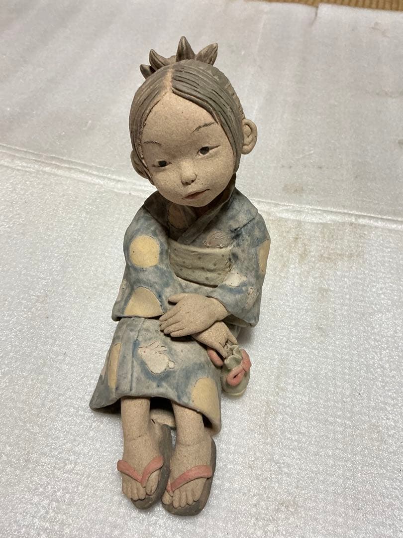 2002年／「つきうさぎ」陶器人形作家・そう。【新品未使用品】。