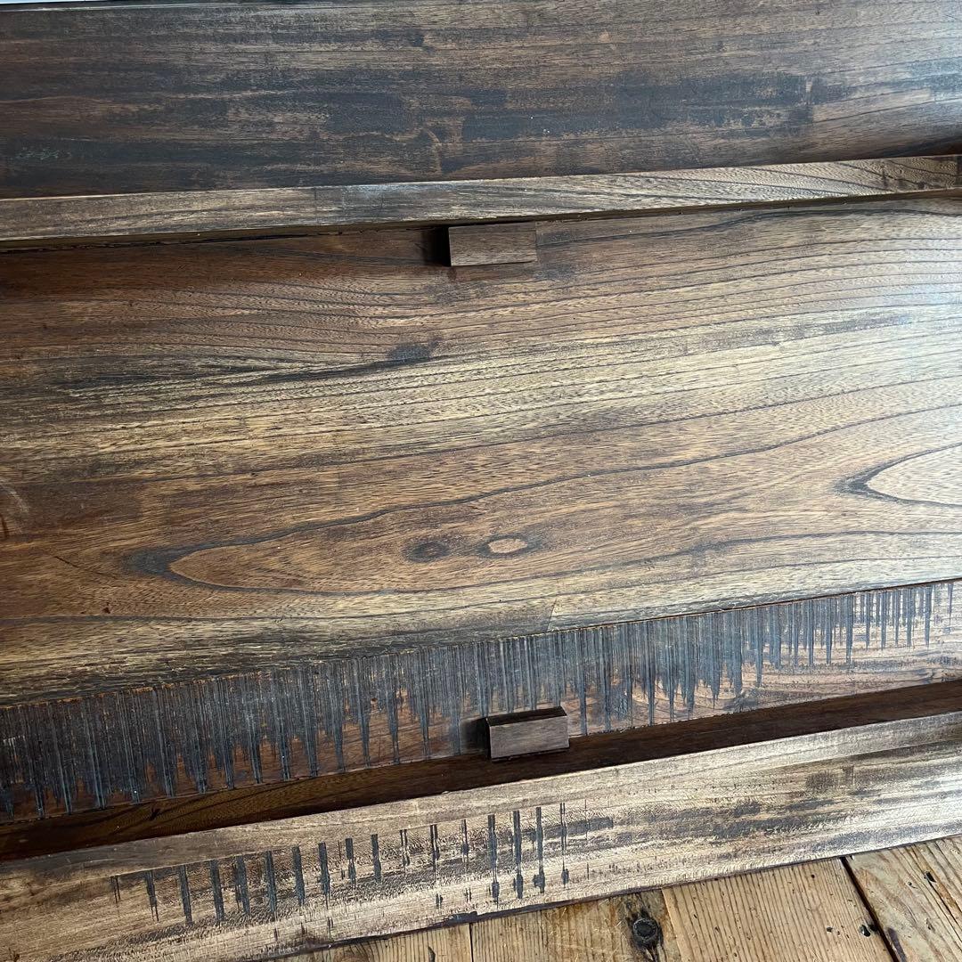 アンティーク 総欅材 ケヤキ ローテーブル 希少 無垢材 ②