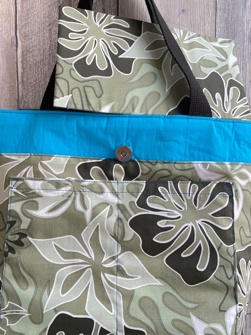 ハワイアンキルトバック♡夏を感じるハンドメイドバック　サーフボード　ホヌ