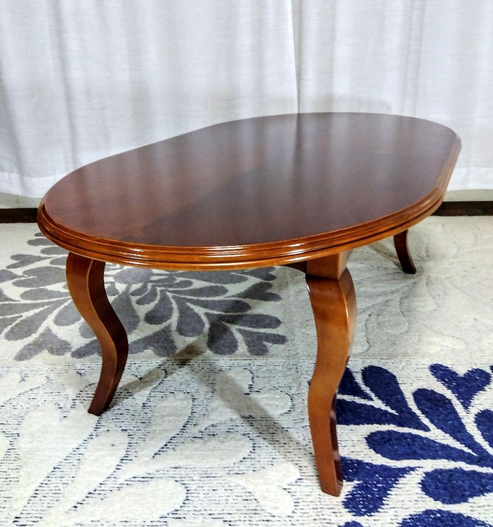 ◆猫脚•アンティーク◆ オーバルセンターテーブル ローテーブル　カフェテーブル