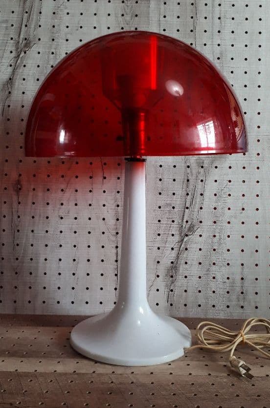 米国ビンテージレビトン ミッドセンチュリー レッドマッシュルーム テーブルランプ