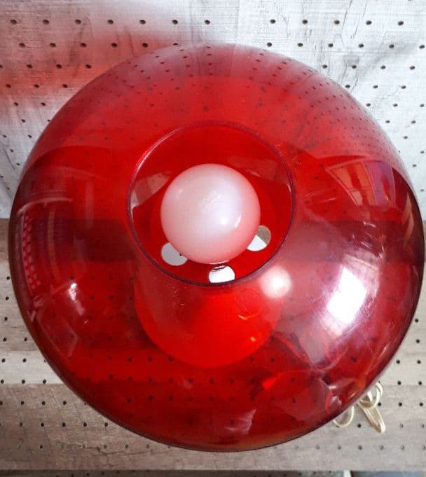 米国ビンテージレビトン ミッドセンチュリー レッドマッシュルーム テーブルランプ