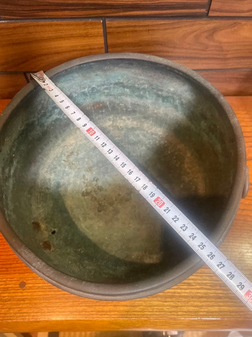 古銅　火鉢　獣三つ足　木台付き　骨董