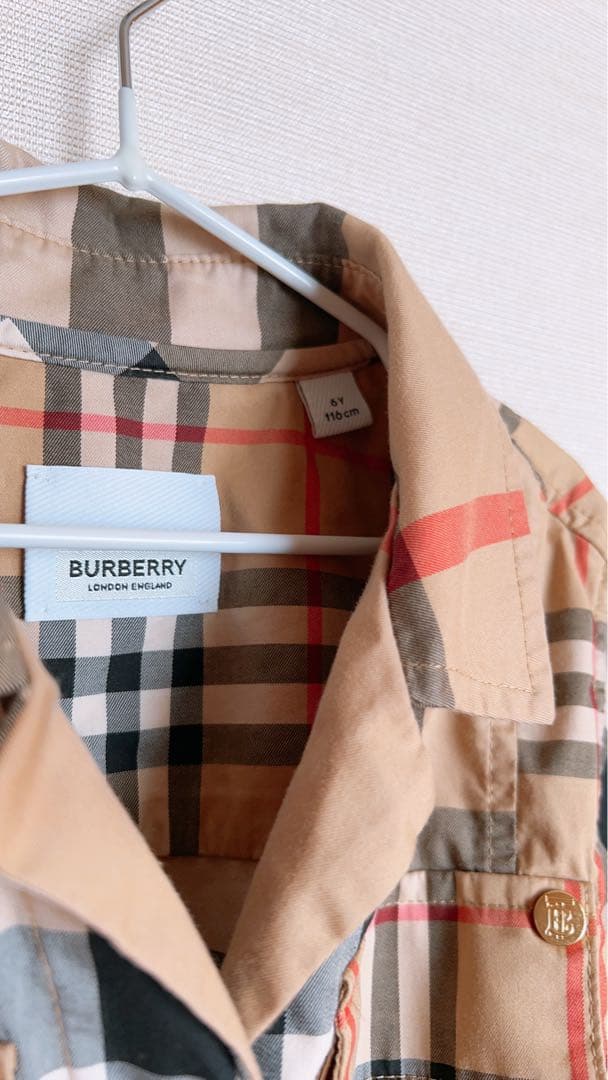 BURBERRY チェック柄 半袖ワンピース　バーバリー 6y
