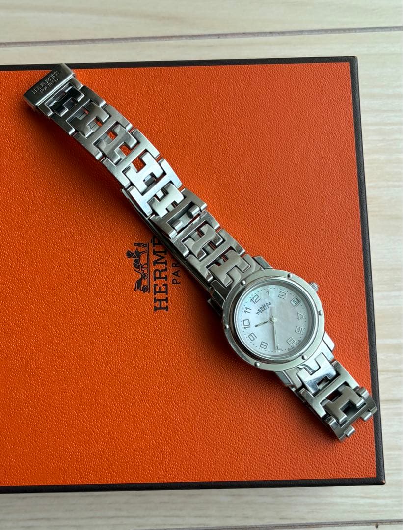 HERMES クリッパー　ナクレ ピンクシェル CL4.210 【電池交換済】