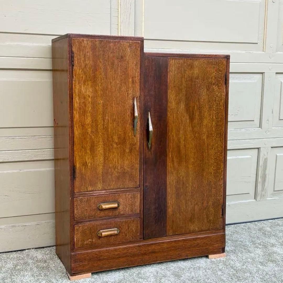昭和レトロ 木製キャビネット 国産ヴィンテージ 英国調 クラシック 収納棚