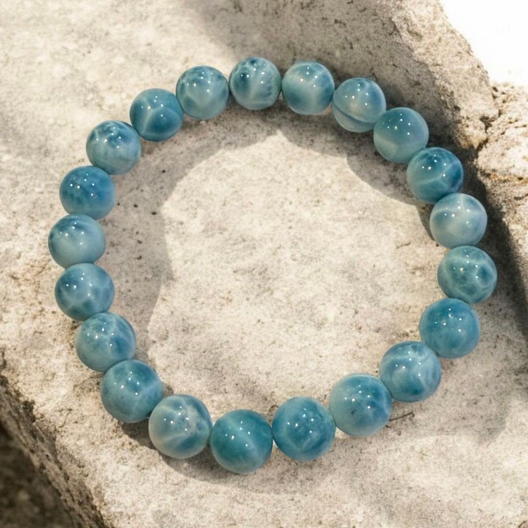 ら*中様 ラリマー ビーズブレスレット 18.5g 7mm前後