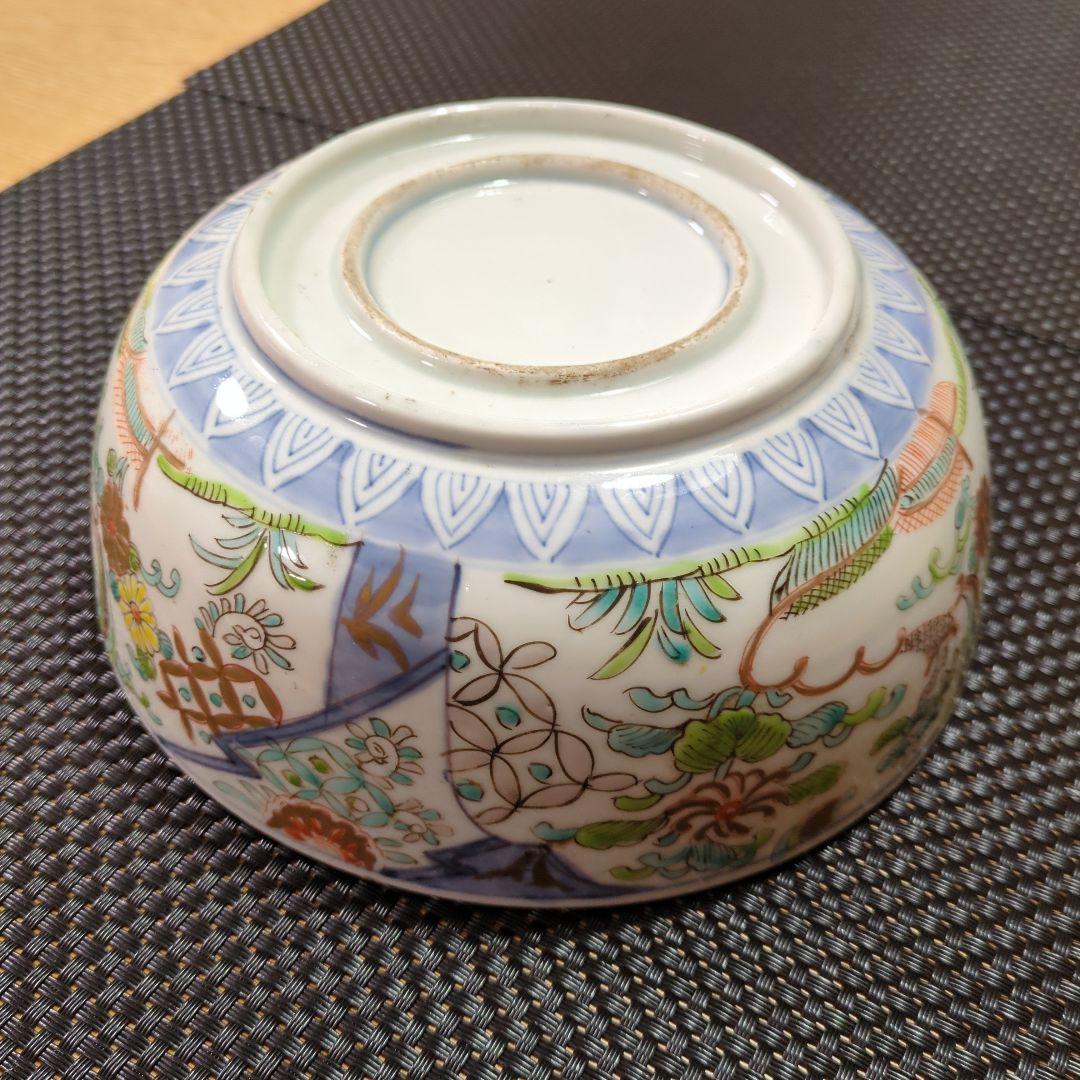 古伊万里 色絵 三つ鉢 菊 七宝 鉢