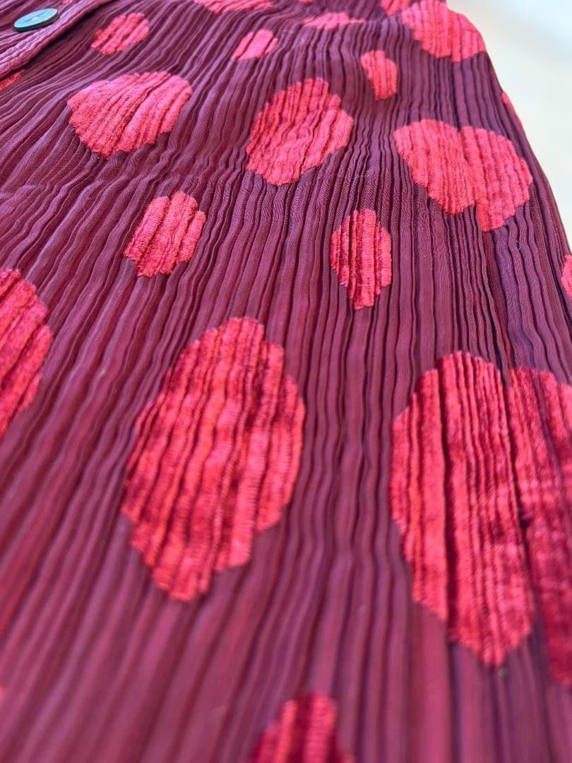 [希少] ISSEY MIYAKE FETEプリーツ アウター ドット柄