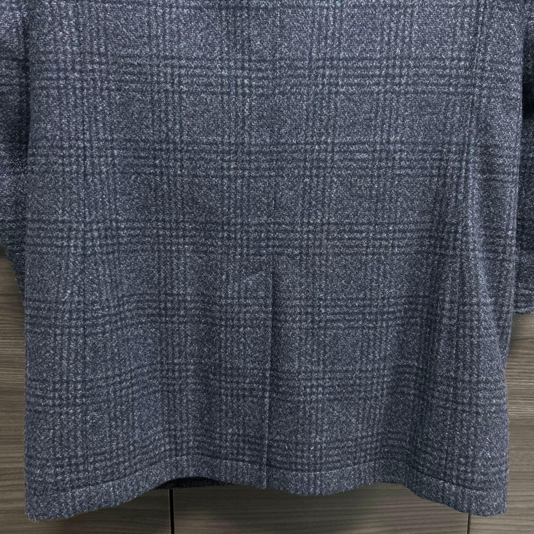 ヘルノ チェスターコート グレンチェック 中綿 ウール ダークネイビー 46